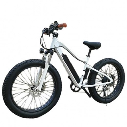 FJX Mountain bike elettriches F-JX Bicicletta elettrica, Ampio e Fat Motoslitte, 26 Pollici Montagna Outdoor Sports velocità variabile Batteria al Litio Bike - Bianco, 26 Inches X 18.5 Inches