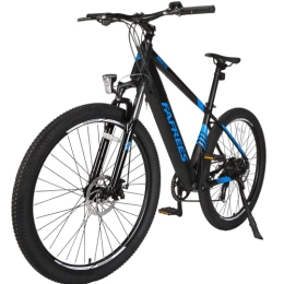 Fafrees Mountain bike elettriches Fafrees KRE27.5 - Bicicletta elettrica da uomo, 27, 5 pollici, Shimano 7, 250 W, E-MTB E Bike, batteria da donna, 36 V / 10 Ah, bicicletta elettrica da città, max. 25 km / h, blu