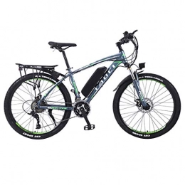 FFF-HAT Mountain bike elettriches FFF-HAT Mountain Bike elettrica per Adulti, Bicicletta Staccabile con Batteria al Litio Portatile da 27 '' a 27 velocità, Cambio Professionale da 27 ， Verde