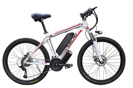 G.Z Mountain bike elettriches G.Z Bicicletta elettrica, Lega di Alluminio Mountain Bike off-Road Ciclomotore, 48V13A Grande capacità della Batteria al Litio, 350W Potente Motore, la Massima Resistenza di 90 km, White Red