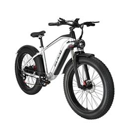 GARVAINE Mountain bike elettriches GAVARINE Bici Elettrica per Adulti E-Bike 26 '' 4.0 Fat Tire con Batteria Agli Ioni di Litio Rimovibile 48V 17AH, Shimano 7 Velocità e Doppio Assorbimento Degli Urti