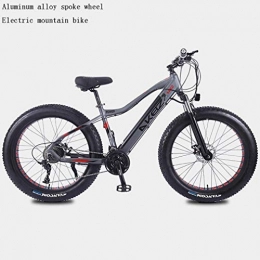 GBX Bici GBX Adult E-Bike, Bicicleta De Montaa Elctrica Fat Tire Para Adultos, Bicicletas De Nieve 36V 10Ah Li-Battery 350W, Bicicleta De Playa De Aleacin De Aluminio De 27 Velocidades, Ruedas De 26 Pulgad