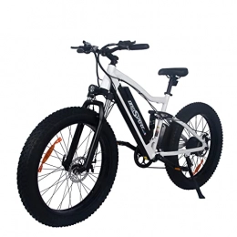 HITWAY Mountain bike elettriches HITWAY 26" Fat Tire Electric Bike, 48V / 250W / 10Ah batteria al litio, cambio ad alta velocità e ruota a raggi eBike ONES1(BIANCO)
