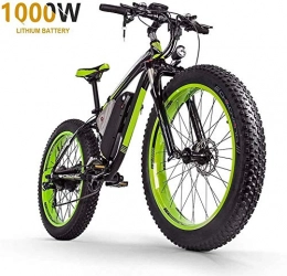 HSART Bici HSART Bici Elettriche da 1000W per Adulti, Mountain Bike 48V 17.5AH 26" Bicicletta Elettrica Pendolari / Fuoristrada 27 velocità per Uomini Donne, Black Green