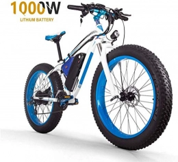 HSART Mountain bike elettriches HSART Bici Elettriche da 1000W per Adulti, Mountain Bike 48V 17.5AH 26" Bicicletta Elettrica Pendolari / Fuoristrada 27 velocità per Uomini Donne, White Blue