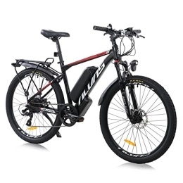 Hyuhome Mountain bike elettriches Hyuhome Bici elettriche per adulti uomini donne, bici da 26'' E per uomo, mountain bike elettrica con batteria rimovibile 36V 12, 5Ah e motore BAFANG (rosso)