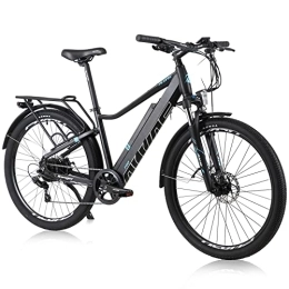 Hyuhome Bici Hyuhome Biciclette elettriche da 27.5" per adulti e donne, 36 V 12, 5 Ah Ebikes per tutti i terreni, bici elettrica da città E-MTB con sistema di trasmissione Shimano a 7 velocità e motore BAFANG