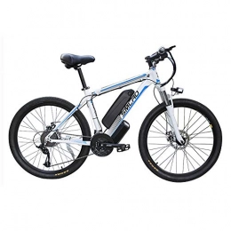 Hyuhome Mountain bike elettriches Hyuhome Biciclette elettriche per Gli Adulti, IP54 Impermeabile 500 / 1000W Lega di Alluminio-Bici della Bicicletta 48V / 13Ah agli ioni di Litio della Bici di Montagna / Commute Ebike, White Blue, 1000W