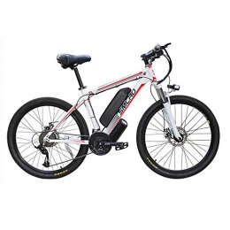 Hyuhome Mountain bike elettriches Hyuhome Biciclette elettriche per Gli Adulti, IP54 Impermeabile 500 / 1000W Lega di Alluminio-Bici della Bicicletta 48V / 13Ah agli ioni di Litio della Bici di Montagna / Commute Ebike, White Red, 1000W