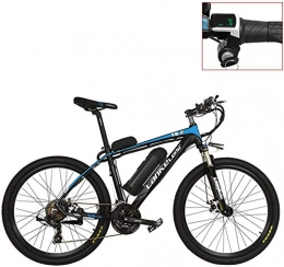 IMBM Mountain bike elettriches IMBM T8 36V 240W Strong Pedal Assist Bici elettrica, Alta qualità & Fashion MTB elettrica Mountain Bike, Adotta Forcella della Sospensione (Color : Blue LED, Size : 20Ah+1 Spare Battery)