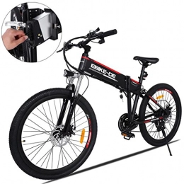 KISSHES E-Bike 26 Pollici Pieghevole Bicicletta elettrica, 2019 E-Mountain Bike Pieghevole con batterie agli ioni di Litio da 36V 8Ah, ad Alta Resistenza agli Urti e Shimano Gear Shift a 7 velocità