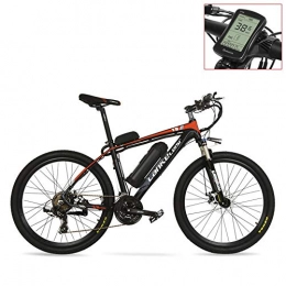 LANKELEISI Mountain bike elettriches LANKELEISI T8 48V 400W Potente Bici elettrica Mountain Bike, Adotta Forcella Ammortizzata, Doppio Freno a Disco, Bicicletta di Assistenza al Pedale (Red LCD, 15Ah + 1 Spare Battery)