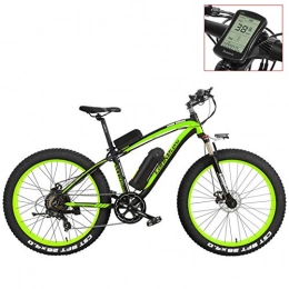 LANKELEISI Bici LANKELEISI XF4000 Mountain Bike elettrica da 26 Pollici, 4.0 Pneumatici Grassi, Bici da Neve, Batteria al Litio 48V, Bicicletta a pedalata assistita (Green-LCD, 1000W+1 Spare Battery)
