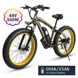 Logo Bici Logo E-Bike Mountain Bike Bici elettrica con 21 velocit Shimano Transmission System 350W 10 / 48V 15AH agli ioni di Litio 26inch Citt Biciclette (Color : Yellow, Size : 350W-15Ah)