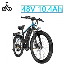 LYRWISHLY Bici LYRWISHLY 26 Pollici Ruote Bici Lega di Alluminio 48V 10.4AH Batteria al Litio Mountain Bike Biciclette, Shimano 21 velocità (Color : Blue)
