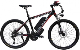Cesto sporco Bici Mountain Bike 26-inch Doppio Freno a Disco Rimovibile di Grande capacit agli ioni di Litio (48V 10AH) Biciclette 21-Speed Gear Tre modalit Operative (Color : Black Red)