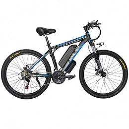 UNCTAD Mountain bike elettriches Mountain bike elettrica, 1000 W, bicicletta elettrica da 26", con batteria al litio rimovibile 48 V 18 Ah, tre modalità di lavoro, con sedile posteriore (nero blu)