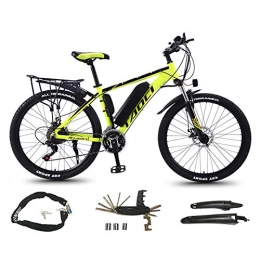 AZUOYI Bici Mountain Bike per Bici Elettrica, Pneumatici 26" Ebike Bici Elettrica per Bici con Motore Brushless da 350 W E Batteria al Litio 36 V 8 Ah 27 / 9 velocità, Yellow1, 13Ah80Km