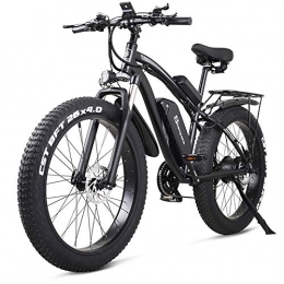 Shengmilo Bici MX02S Bici elettrica da 26 pollici 1000W Mountain Bike Snow Bike 48V17Ah Batteria al litio 4.0 Pneumatico grasso (Black, Più 1 batteria ricambio)