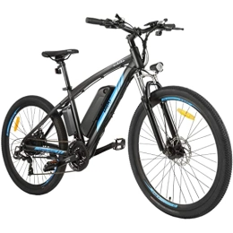 MYATU Mountain bike elettriches MYATU AMA005687_EU - Bicicletta elettrica da 27, 5 pollici, con batteria da 36 V, 10 Ah, motore posteriore da 250 W e display LCD a 21 marce, per uomo e donna, colore: Nero Blu