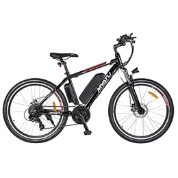 MYATU Mountain bike elettriches Myatu Bicicletta elettrica da 26 pollici Pedelec con batteria al litio da 450 Wh e mountain bike fino a 80 km di portata e cambio Shimano a 7 marce, pedelec per uomo e donna