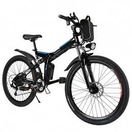 Mymotto - Bicicletta elettrica 26pollici, pieghevole, per velocit fino a 25km/h con batteria al Litio , Nero