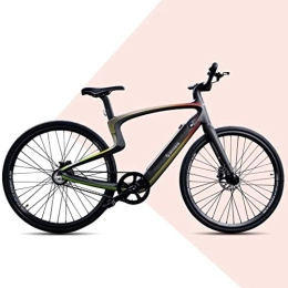 NewUrtopia - Bicicletta elettrica intelligente in carbonio, misura L, modello Rainbow (nero multicolore) 35 Nm, proiezione antifurto, app navigatore, controllo vocale, KI Ultraleggero