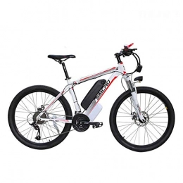 Qinmo Bici Qinmo Bicicletta elettrica, Montagna elettrica E-Bike 350W 48V Rimovibile agli ioni di Litio, Integrata Faro del LED e Corno - modalit di Lavoro Tre 21 Speed Gear (Bianco)