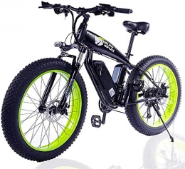 RDJM Mountain bike elettriches RDJM Bicicletta Elettrica Adulti Fat Tire Bici elettrica, con Grande capacità Rimovibile agli ioni di Litio (48V 500W) 27-Speed ​​Gear e Tre modalità di Funzionamento (Color : Black Green)