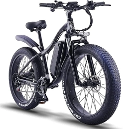 ride66 Bici ride66 RX02 Bicicletta elettrica Mountain E-Bike 26 pollici 48 V 16 AH LG batteria a celle Fat Tire Hydraulic Brakes Shimano 21 marce, ammortizzatore anteriore (nero)