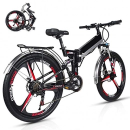 RZBB Mountain bike elettriches RZBB Elettrico Mountain Bike, 26" E-Bike City Bike Commuter Bike, 350W 48V 10.4Ah Batteria al Litio, Shimano 21 Speed Gear