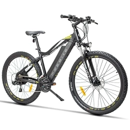 SAWOO 27.5" Mountain Bike elettrica 13ah Freno a disco a batteria rimovibile, Shimano 21 velocità, bici da spiaggia elettrica per adulti