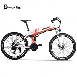 Shengmilo Bici Shengmilo-M80 Mountain Bike elettrica 500w, E-Bike Pieghevole da 26 Pollici, Sospensione Completa 48V 13Ah e velocità Shimano 21