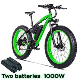Shengmilo Mountain bike elettriches Shengmilo MX02, Bici elettrica, Motore da 1000 W, ebike Fat da 26 Pollici, Batteria da 48 V 17 AH (MX02 Green(1000w) Batteria di Ricambio)