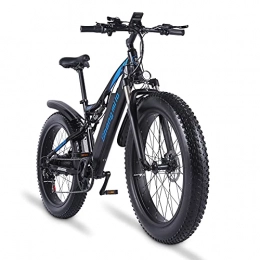 Shengmilo Bici Shengmilo -MX03 - Sospensione completa per bicicletta elettrica da neve, mountain bike, 26 pollici, 4, 0 Fat Tire ebike 48 V x 17 Ah batteria al litio