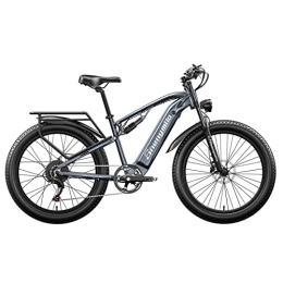Shengmilo Bici Shengmilo MX05 Mountain Bike Elettrica, Bici Elettrica da 26'' per Adulti, E-Bike Pneumatico grasso con Batteria LG 48V 15Ah Rimovibile, Doppi Ammortizzatori, Faro Super Luminoso