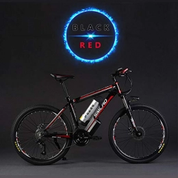 SMLRO Mountain bike elettriches SMLRO C6 Bici elettrica a 27 velocit Bici da 26 Pollici Mountain Bike Batteria al Litio 48V Bici assistita elettrica, adottare Freno a Disco Olio (Black Red 10Ah, Standard)