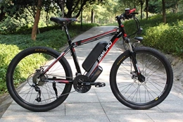 SMLRO Bici SMLRO Mountain Bike Elettrica, Bcicletta Elettrica 26 '' 1000W con Batteria agli ioni di Litio Rimovibile 48V 15 AH Shimano 27 velocità (Nero-Rosso)