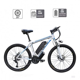 UNOIF Bici UNOIF Bike Mountain Bike Bici elettrica con 21 velocità Shimano Transmission System, 350W, 13Ah, 36V la Batteria agli ioni di Litio, da 26" Pollici, Pedelec City Bike Leggero, White Blue