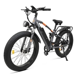 VAKOLE CO26 Potente Mountain Bike Elettrica da Uomo da 250W 26" Fat Tire - Ricarica Rapida 4A, Sospensione Leggera con Ammortizzatore