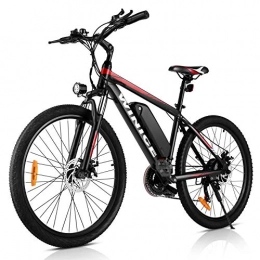 Vivi Bici VIVI 26 pollici Mountain Bike elettrica da 26 pollici, 250W motore 36V 10.4AH rimovibile batteria batteria elettrica per adulti (Rosso)