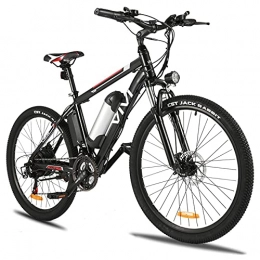 Vivi Mountain bike elettriches Vivi Bici elettrica 350W, bici elettriche 26'' per adulti, bicicletta elettrica da mountain bike con cambio a 21 velocità / 48V / 12, 5Ah / 36V / 8Ah batteria rimovibile, 4 modalità / 2 parafanghi (Nero e rosso)