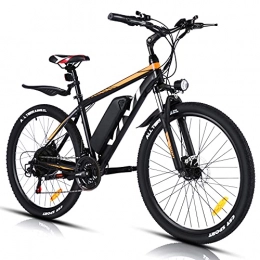 Vivi Bici VIVI Bicicletta Elettrica 350W Bici Elettriche, Bici Elettrica per Adulti, Mountain Bike Elettrica 26", Batteria da 10.4Ah, Velocità di 32 km / h, 3 Modalità di Lavoro (Giallo)