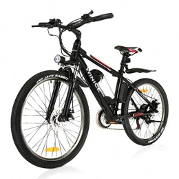 Vivi Mountain bike elettriches Vivi Bicicletta Elettrica per Adulti Bici Elettriche da 26"con Motore da 250W, Batteria Rimovibile da 36V / 8 Ah / Cambio a 21 velocità / 15, 6 mph / Ricarica Chilometraggio Fino a 25 Miglia (Nero, 8Ah)
