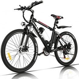 Vivi Mountain bike elettriches VIVI Bicicletta Elettrica per Adulti Bici Elettriche da 26"con Motore da 250W, Batteria Rimovibile da 36V / 8 Ah / Cambio a 21 Velocità / Ricarica Chilometraggio Fino a 25 Miglia (Rosso)