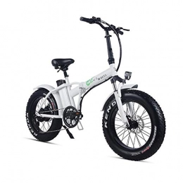 XXCY Mountain bike elettriches XXCY Pieghevole Bici elettrica 500 w e-Bike 20"* 4.0 Pneumatico Grasso 48v 15ah Batteria Display LCD con 5 Livelli di velocità di PAS (Bianca)