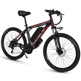 YDBET Mountain bike elettriches YDBET Biciclette elettriche per Adulti Uomini, Elettrico MTB, da 26 Pollici in Lega di Alluminio Removibile 350W Ebike Biciclette, 27-velocità 48V / 10 Ah agli ioni di Litio, Rosso