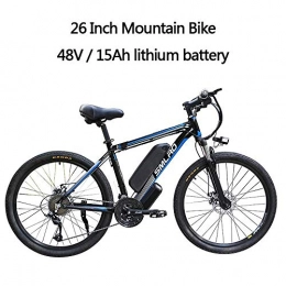 YDBET Mountain bike elettriches YDBET Elettrico Mountain Bike, E Bikes Biciclette per Adulti, da 26 Pollici in Lega di Alluminio Removibile 350W Ebike Bikes 27-velocità 48V / 15Ah agli ioni di Litio, Black Blue