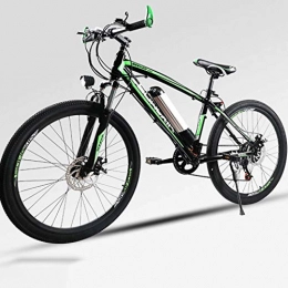 ZTYD Mountain bike elettriches ZTYD Bici elettrica, 26" Mountain Bike per Adulti, all Terrain Biciclette, 30 km / H Safe Speed ​​100 km Endurance Rimovibile agli ioni di Litio, Smart-Bici, Green a2