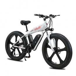 ZWHDS Bike elettrica da 26 Pollici - 350W 36V Snow Bike 4.0 GRAFS Pneumatico E-Bike Batteria al Litio Mountain Bike (Color : White)
